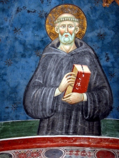 Fresko des hl. Benedikt im Kloster Sacro Speco, Subiaco (Foto: Daniel Tibi OSB)