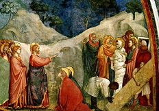 Giotto, Auferweckung des Lazarus. Assisi, S. Francesco