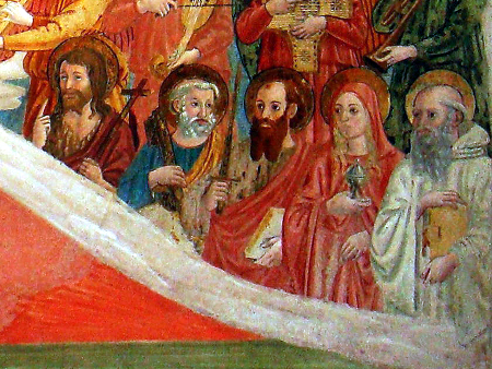 Antoniazzo Romano, Der Tod der Francesca Romana, Rom, Kloster Tor de Specchi, 1468 (Detail)
